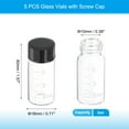 thumbnail image 2 of Uxcell Small Glass Sample Bottles with Lids, 5 pcs 5ml Clear Glass Vials with Black Screw Caps Mini Leak Proof Reagent Sealed Bottles with Scale for Solid Liquid Powder Storage, 2 of 6