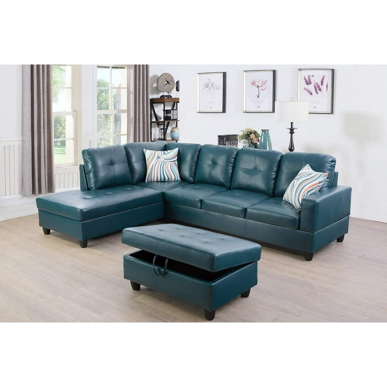 Denim Sectional Sofa With Chaise Baci Living Room