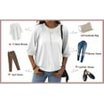 thumbnail image 4 of Langwyqu Summer Crewneck Women Short Sleeve Basic Casual Shirt Tops, 4 of 5