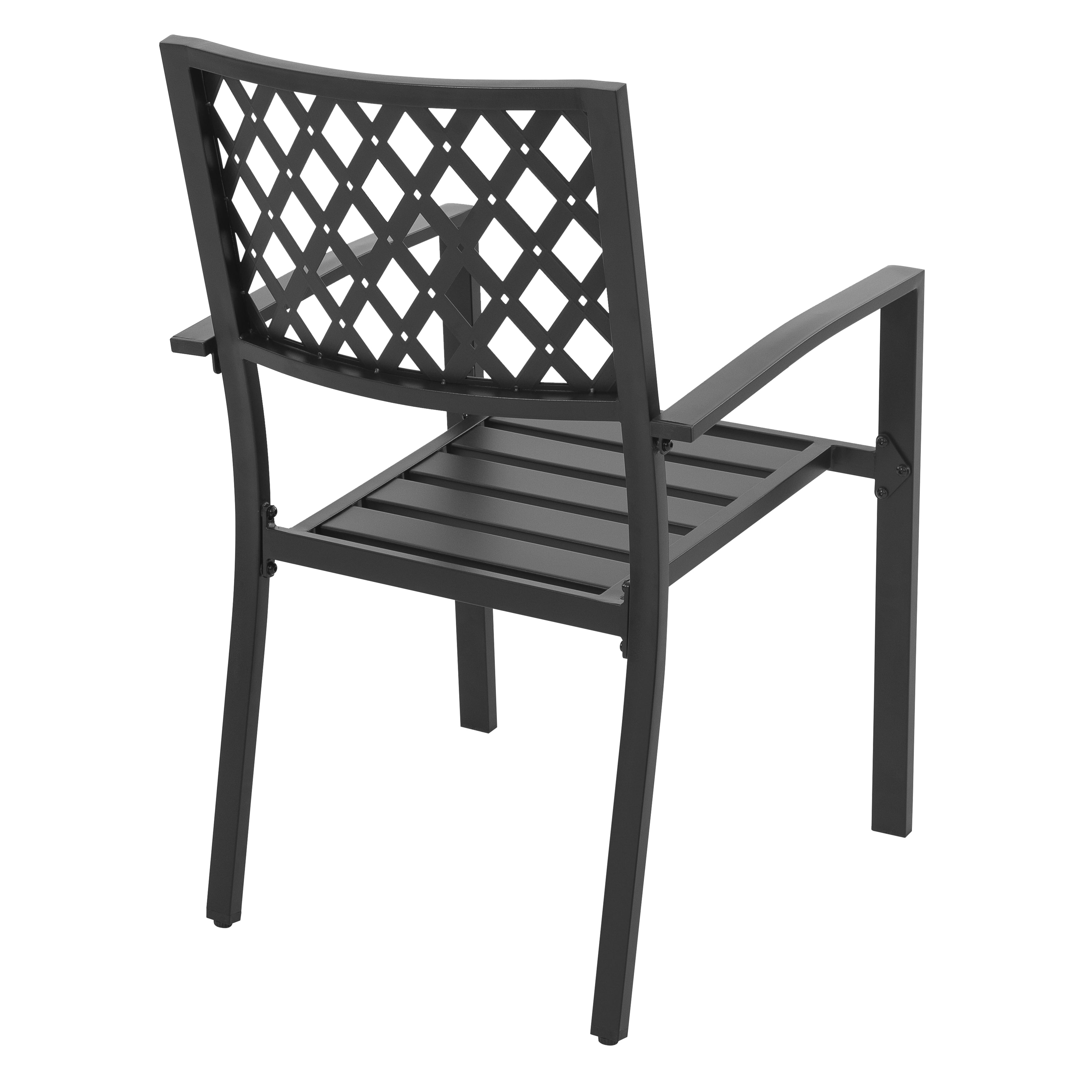 Nuu Garden Outdoor Patio Chair Set of 2 Bistro and Dining Chairs, Powder-coated Finish and Iron Frame, for Outdoor and Indoor Space, Patio, Deck, Garden, Backyard, Balcony, Black