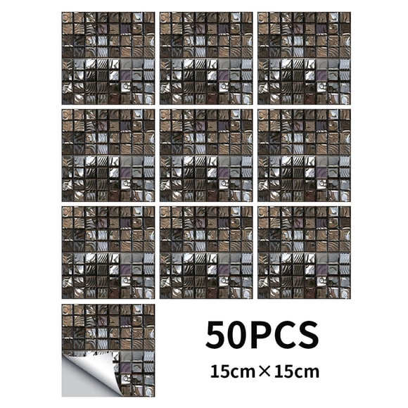 Adhesivo para azulejos de pared, calcomanía de PVC para pared, adhesivo impermeable, decoración de azulejos, decoración para el hogar, bricolaje, 50 piezas, grande Scienceny HA002479-06