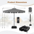 thumbnail image 2 of Costway Parasol de Patio 9 Pi avec Sacs de Sable à Base Lestée, Inclinaison à Bouton-Poussoir, Manivelle, Nervures Robustes, Gris, 2 of 10