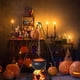 thumbnail image 5 of Decoración del hogar, decoración de habitaciones, decoración de paredes, decoraciones de Halloween para exteriores, decoraciones para fiestas de Halloween, caldero de brujas grande sobre trípode con l, 5 of 8