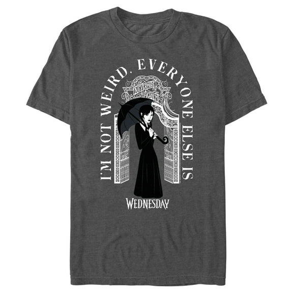 Men's Wednesday I'm Not Weird, Everyone Else Is Graphic Tee Charcoal Heather Large