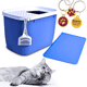 thumbnail image 1 of Caja de arena para Gatos KE WOOW Arenero grande con entrada superior color Azul, 1 of 7