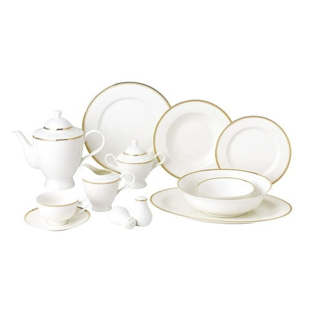 - Royalty Porcelain Vintage Gold Pattern 6-pc Place Setting 'Royal Gold', Premium Bone China