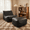 Black, variant on Toject Giant Bean Bag Chair, Faux Leather Memory Foam Floor Sofa for Adults, Ergonomic Back Support, No Assembly Needed, Lightweight Lounger for Living Room Bedroom Dorm Office, Black