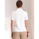 thumbnail image 3 of Camisa con botones para mujer 2023 Blusa de manga corta con ribete en contraste blanco XL, 3 of 6