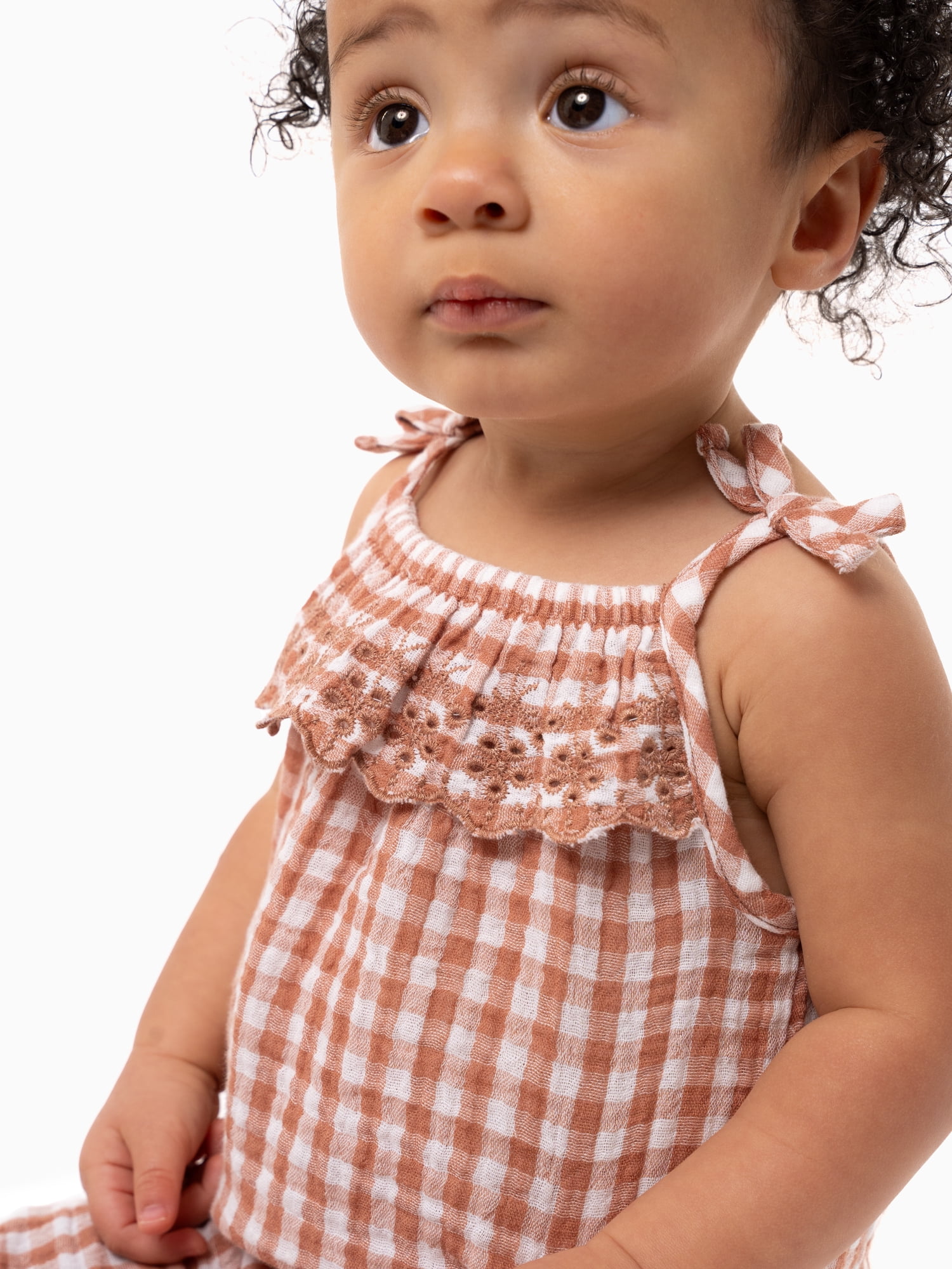 100% Cotton Baby Girl Solid Terry Drop Shoulder Cap-sleeve Romper