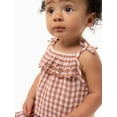 thumbnail image 3 of Modern Moments By Gerber Baby Girl Cotton Romper with Shoulder Straps, Sizes 0/3 Months-24 Months, 3 of 10