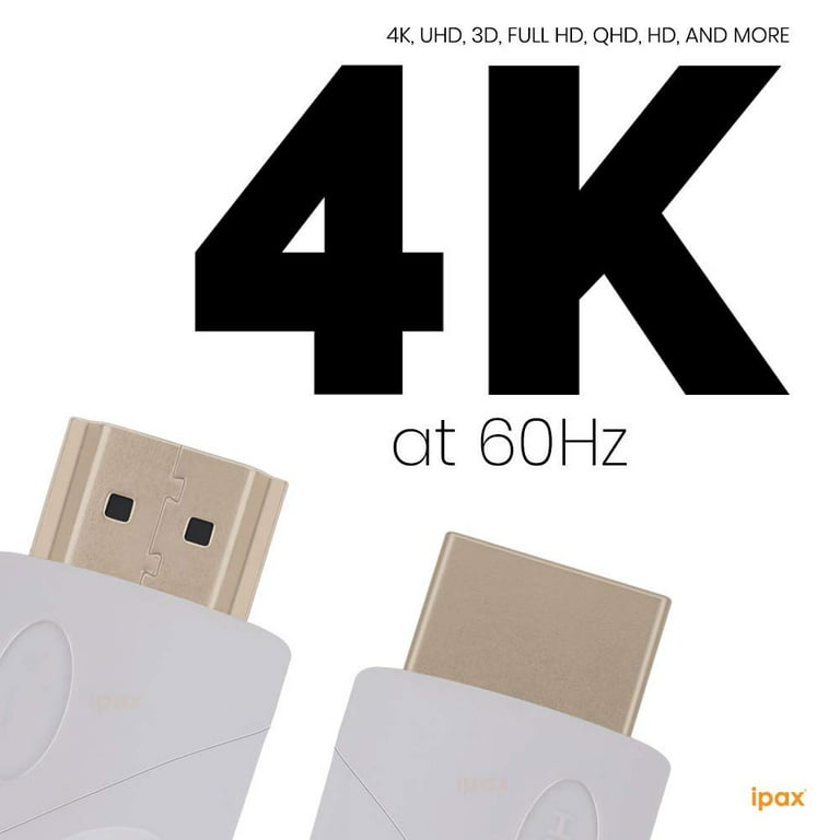 15ft Long White High Speed HDMI 2.0 Cable with Ethernet 3D 4K@60Hz Ultra HD  UHD Laptop to TV Television Compatible 