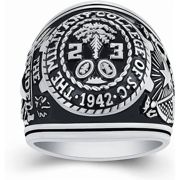 Sterling Silver Class Rings Personalized Custom Rings Class Rings for Women High School Birthstone Rings Graduation Rings Size 5-15 College Rings for Women