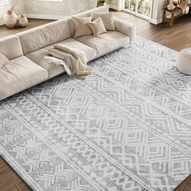 Boho Area Rug x Carpet Rugs for Living Room Bedroom MoroccanMachine Washable Rugs for Bedroom Dining Room Living Room Rug Neutral Taupe