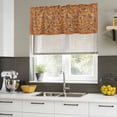thumbnail image 4 of 2 Pack Valances for Window, Boho Yellow Flowers Short Curtains for Kitchen Bedroom Living Room, Spring Abstract Watercolor Floral Leaf Rod Pocket Small Window Treatment Valance Drapes 60 x 18 Inch, 4 of 8