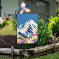 Yayeee Garden Flag 12" x 18" Double Sided Outdoor Yard Lawn Holiday Decorations, Abstract Snow Mountain