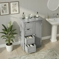 thumbnail image 3 of Ktaxon Wooden Bathroom Floor Cabinet, Side Storage Organizer with 4 Drawers, 1 Cupboard & 2-Shelves, Gray, 3 of 18