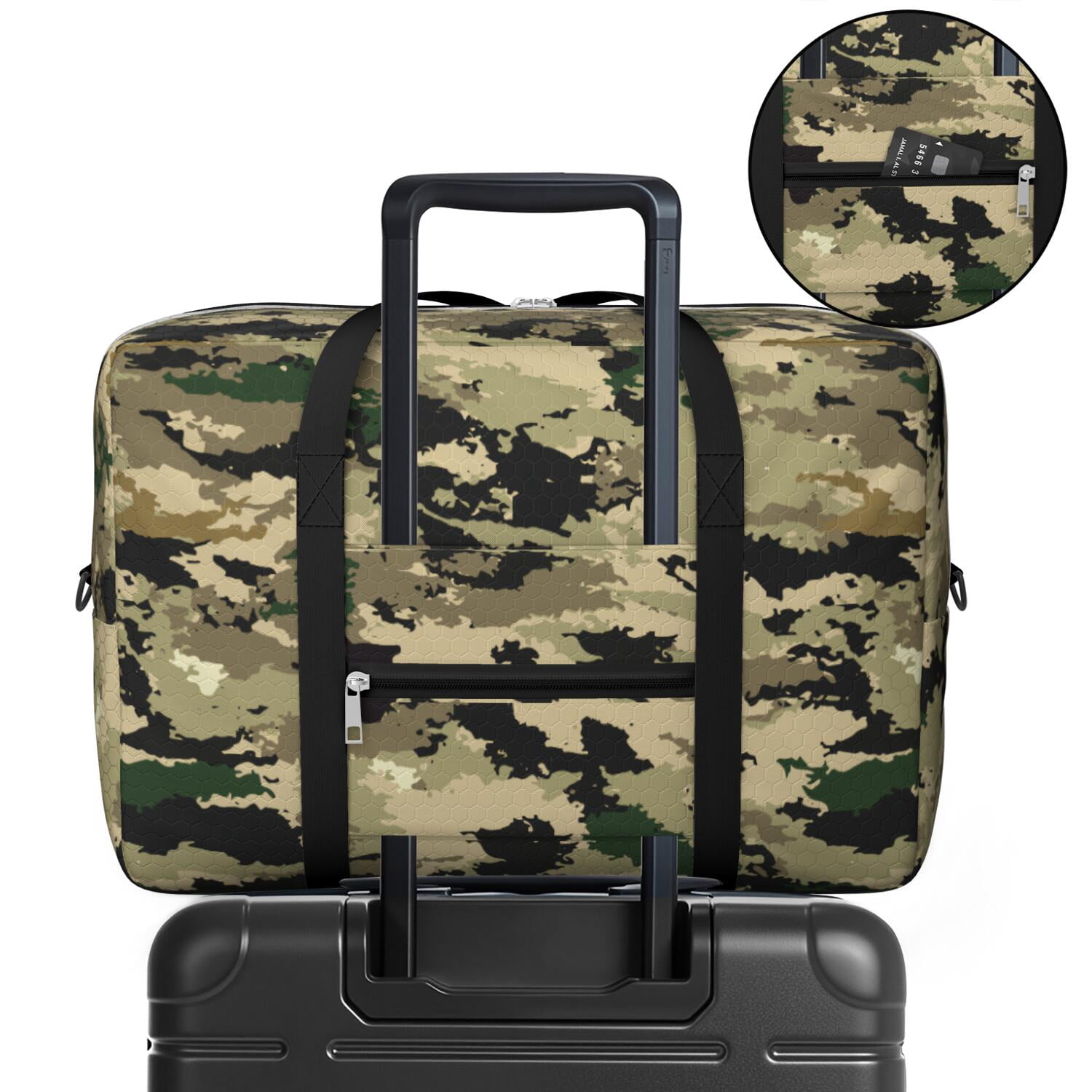 For Spirit Airlines Personal Item Bag 18x14x8 Inch, Boho Floral Weekender Travel Bag, Foldable Travel Duffel Bag Underseat Carry on Bag with Luggage Sleeve for Women and Men 30L