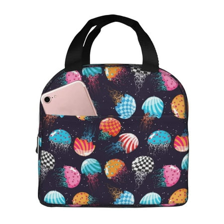 Insulated Lunch Bag for Women Men - Colorful Jellyfish Leakproof Cooler Lunch Box for Women Men  Lunch Tote Bags for Work School Picnic Travel