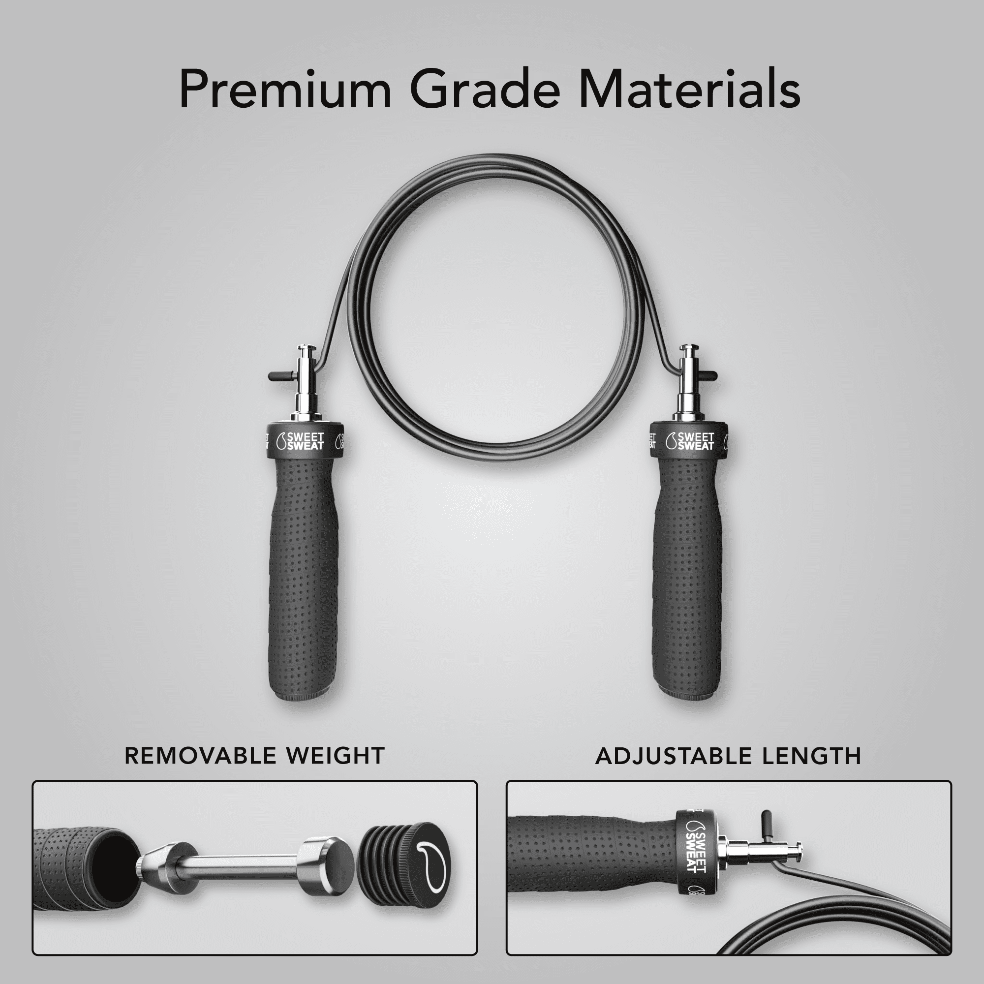 Buy Sports Research Sweet Sweat Pro Jump Rope, Black, 1 Jump Rope