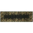 thumbnail image 4 of 2' x 8' Black Tropical Leaves Bordered Wool Indoor Runner Rug, 4 of 4