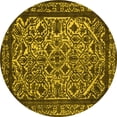 thumbnail image 1 of Ahgly Company Indoor Round Oriental Yellow Industrial Area Rugs, 7' Round, 1 of 4