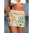 thumbnail image 3 of LMLYSoH Women Bikini Cover up Skirt Summer Crochet Floral Cutout Swimsuit Bottom Cover up for Beach Swimwear Bathing Suit, 3 of 8