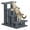 Grey, variant on Cat Scratching Post Stairs - 25" 4-Level Carpeted Cat Tree Pet Steps - Gray
