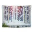 thumbnail image 5 of BCIIG  Winter Forest Tapestry Wall Hanging, Purple Snow Forest and White Window Tapestry, Falling Snowflake Tapestry for Living Room Bedroom Aesthetic Decor, 40L x 60W Inches Painting, 5 of 6