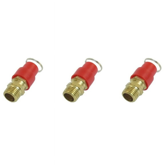 3X Pressure Relief Valve 1/4 PT Air Compression Valve Red   Gold