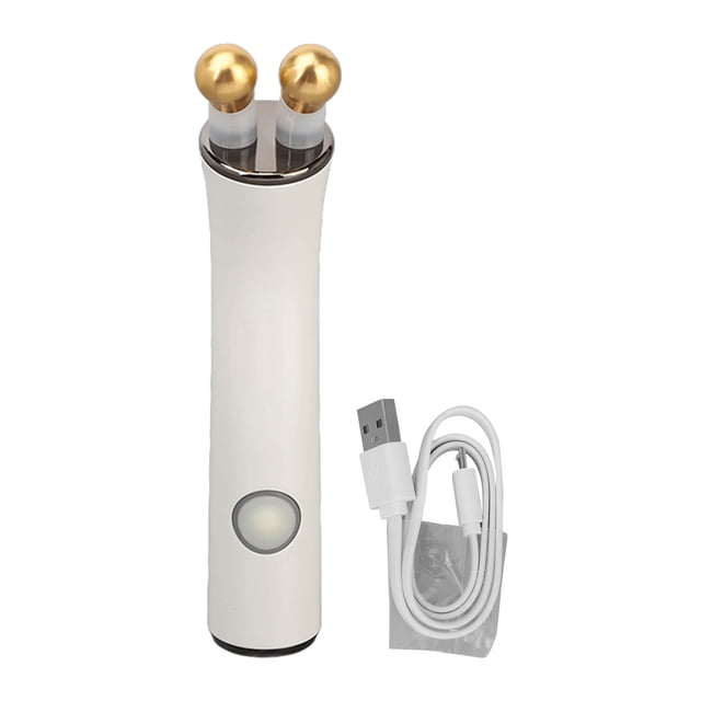 Masajeador eléctrico de ojos con doble bola, con carga USB, para calentar los ojos y aliviar las ojeras y las bolsas de los ojos.
