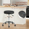 thumbnail image 5 of Klasika Swivel Rolling Backless Salon Stools, Black (Set of 4), 5 of 9