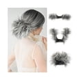 thumbnail image 1 of Synthetic Messy Bun Hair Piece Short Natural Straight Side Comb Clip in Ponytail Extension, 1 of 7