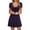 Purple, variant on Tqcoqu Women's Short Sleeve Drawstring Front Ruched Short Dress V Neck A Line Tshirt Dresses,Black Women's S-XXL