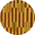 thumbnail image 1 of Ahgly Company Machine Washable Indoor Round Abstract Yellow Modern Area Rugs, 6' Round, 1 of 4