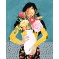 thumbnail image 2 of Popp, Grace 26x32 Black Ornate Wood Framed with Double Matting Museum Art Print Titled - Flower Vase Girl II, 2 of 4