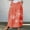 Orange, variant on Womens Skirts Clearance Summer Maxi Skirt,Women's Printed Elastic Waistband Pleated Pocket Skirt With Mid Calf Skirt White XXXL