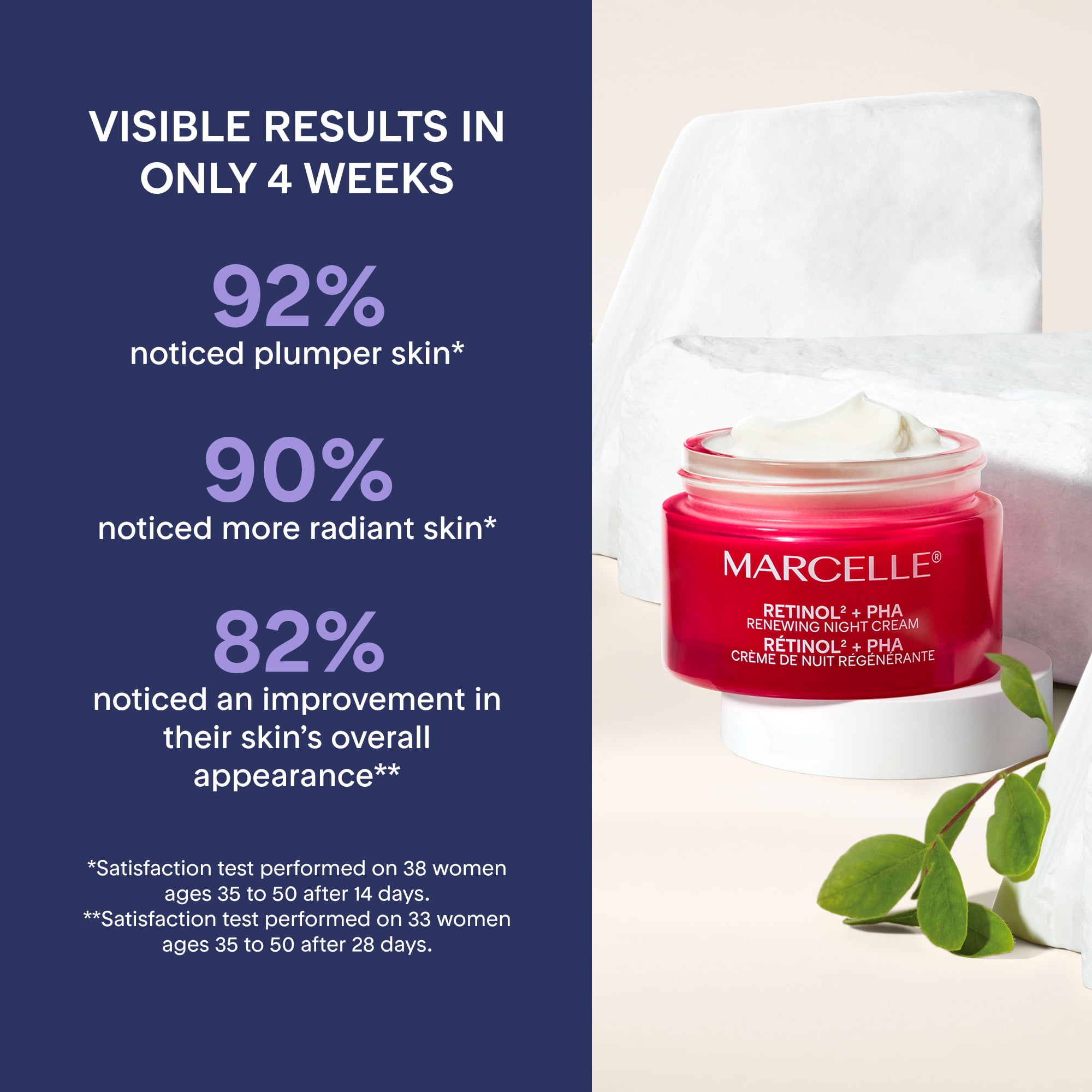 Marcelle Rétinol² + PHA crème de nuit régénérante, 50mL