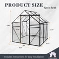 thumbnail image 4 of CarButler 6x6ft Polycarbonate Greenhouse Heavy Duty Walk-in Garden House with Sliding Door and Vent for Outdoor Garden Backyard Black, 4 of 9