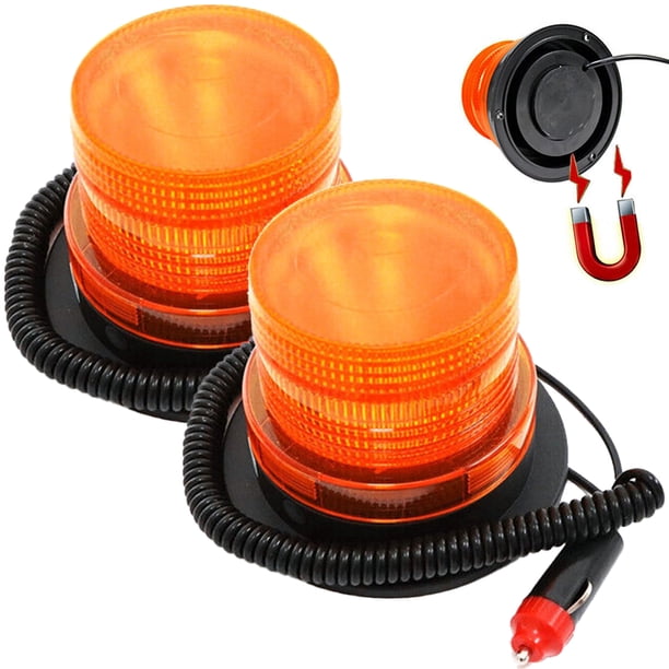 2 uds LED baliza luz intermitente LED baliza lámpara IP67 impermeable advertencia de seguridad luz intermitente baliza de emergencia luz estroboscópica duradera magnética LED luz estroboscópica para c