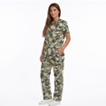 thumbnail image 4 of Yspwyqan Scrub Suit Women Set, Duck Camo Print V-Neck Scrub Top and Straight Leg Pants Size 2XL, Stretchy Cozy 2PCS Medical Uniforms Quick Dry for Salon Spa Pediatric Clinic, 4 of 7