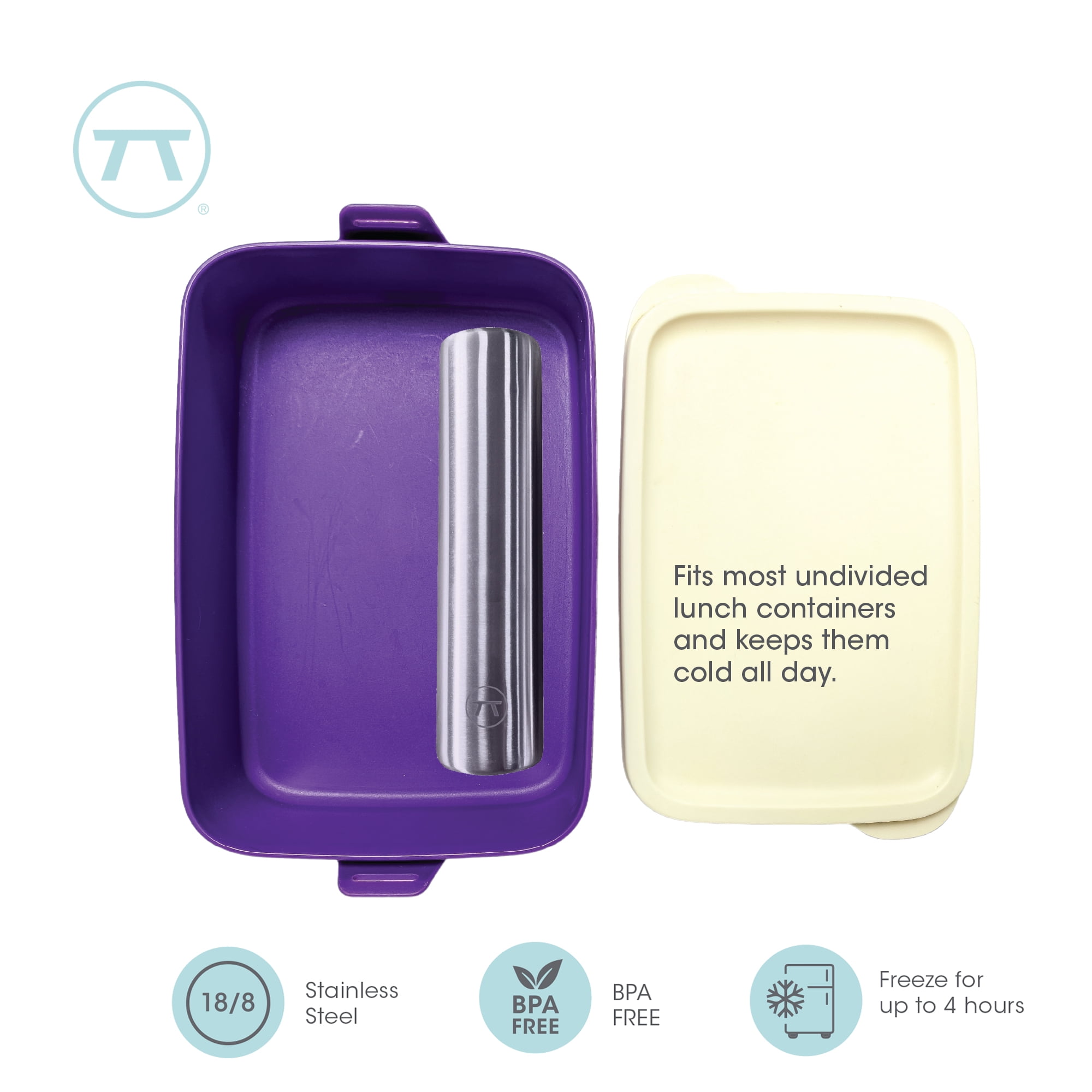 Outset Stainless Steel Cylinder Ice Packs, Set of 2 Reusable Travel Coolers, 6.3" x 1.6” Ideal For Lunch Boxes