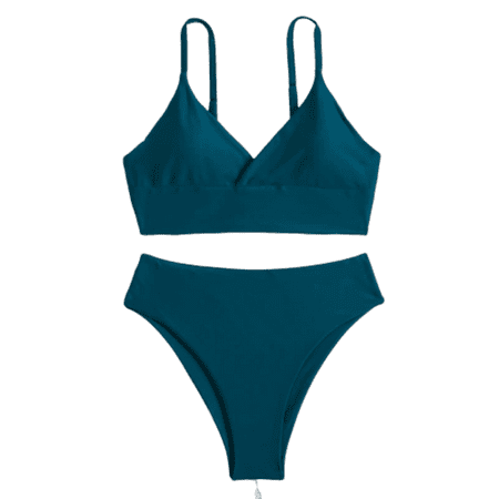 

Youmylove Women Swimwears High Waist Bikini With Briefs Solid Color Bikini Set Bathing Suits 2PCS Swimsuit Sport Bra Tankinis Set Swimming Seaside Holiday Sunbath Beachwear