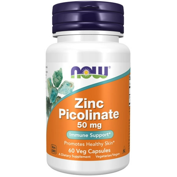 Suplemento para el Apoyo Inmune Now Foods Zinc Picolinate 50 mg 60 Vegcaps