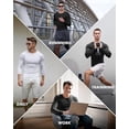 thumbnail image 2 of Alpinario Men's 5-Pack Raglan Long Sleeve Compression Shirts Quick Dry Athletic Baselayer, White, 3XL, 2 of 9