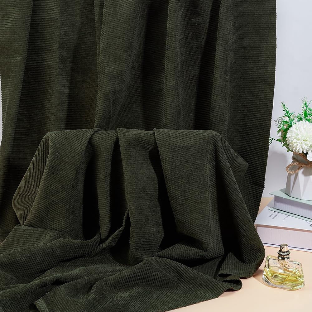 Brocade Polyester Fabric for DIY Crafts Garment Accessories Square Dark Olive Green 1000x1550x0.8mm