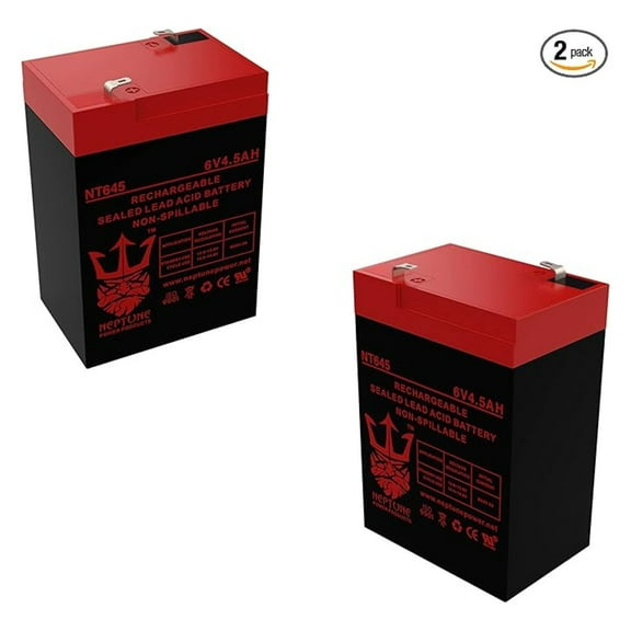 6 Volt 6v 4.5ah Rechargeable Deer Game Feeder Battery for Neptune - 2 Pack