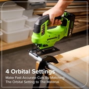 Greenworks 24V Brushless 10PC Power Tool Combo, Drill+Impact Driver+Circular Saw+Recip Saw+Jig Saw+Sander+Light+Multi-Tool+Nailer+Grinder,w/4.0Ah+2.0Ah Batteries and 65W USB-C Charger