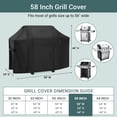 thumbnail image 2 of Unicook 58 Inch Gas Grill Cover for Backyard Grill Heavy Duty Waterproof, Fits Gills up to 55 Inch, Fade & Weather Resistant BBQ Cover, Black, 2 of 8