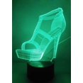 thumbnail image 2 of Lámpara de ilusión LED de luz nocturna 3d de tacón alto, Loveboat 7 luces que cambian de color con base acrílica plana y Abs y cargador USB como decoración del hogar Feliz Sencillez, 2 of 5