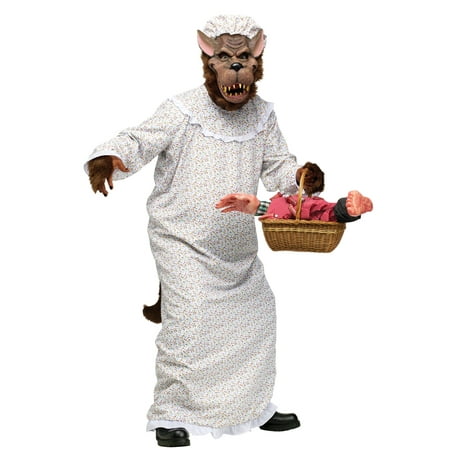 Big Bad Granny Wolf Adult Halloween Costume - One